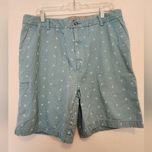 Boca Shorts, Size 36, Teal with white Palms